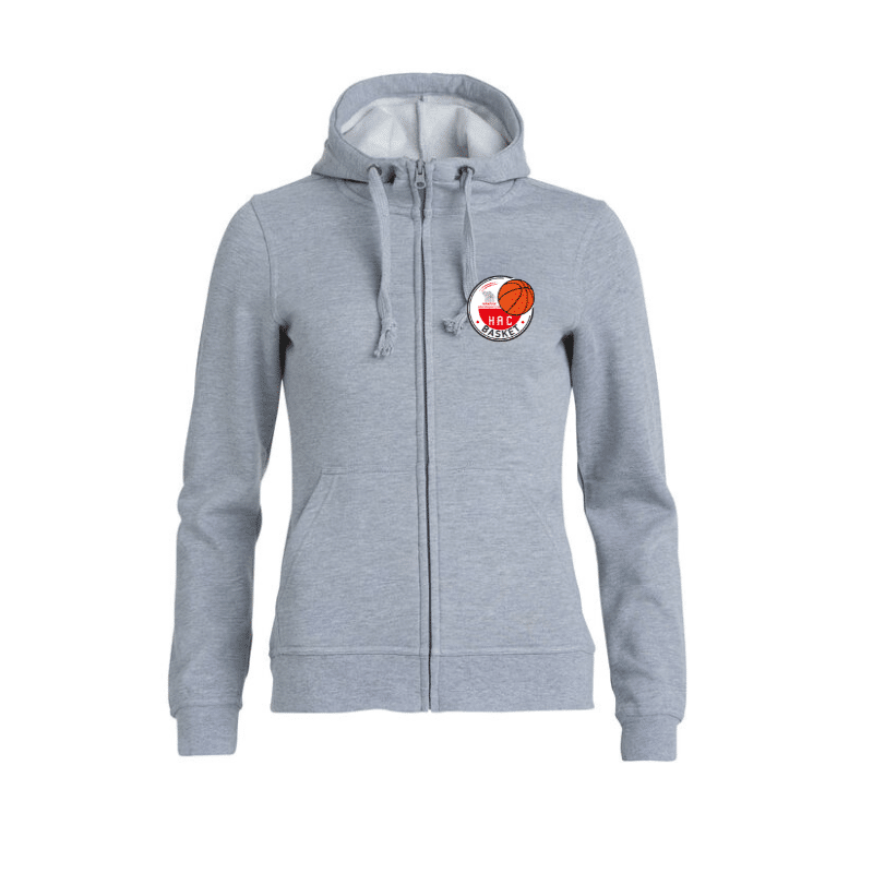 Sweat Zippé Femme Gris – Mon Espace Club, un service fourni par REF SPORTS PONTIVY